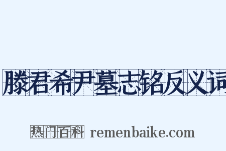 滕君希尹墓志铭反义词是什么意思的图片